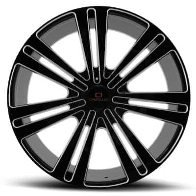 Cavallo  CLV-16  Gloss Black and Milled  20x8.5  (+25)  6x135/6x139.7