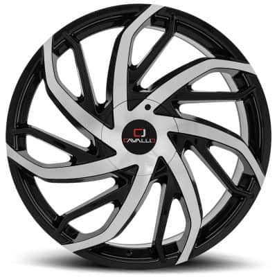 Cavallo  CLV-29  Gloss Black and Machined  24x9  (+18)  5x115/5x139.7