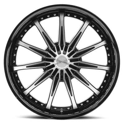 Cavallo CLV-35 Gloss Black and Machined 22x9.5 (+25) 6x135/6x139.7