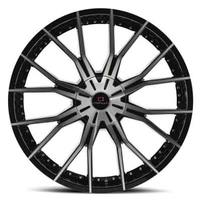 Cavallo  CLV-36  Gloss Black and Machined  22x9.5  (+15)  5x115/5x139.7