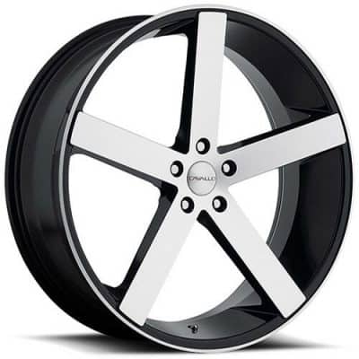 Cavallo  CLV-5  Gloss Black and Machined  18x8  (+35)  5x114.3/