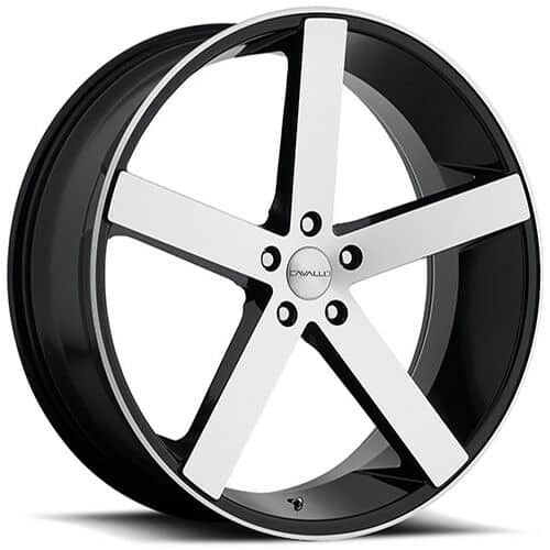 Cavallo CLV-5 Gloss Black and Machined 22x9 (+18) BLANK/