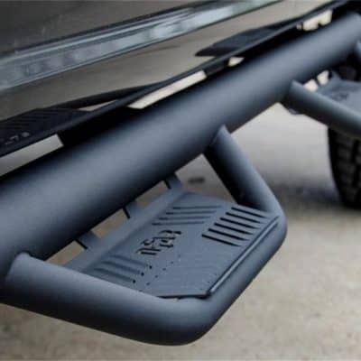 N-Fab Podium LG 17-18 Chevy/GMC 2500/3500 Crew Cab All Beds - Tex Black - 3in