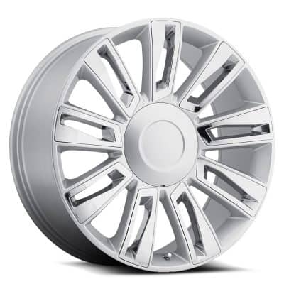 OE Revolution  D-06  Full Silver with Chrome Insert  22x9  (+31)  6x139.7/