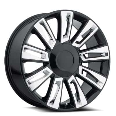 OE Revolution  D-06  Gloss Black with Chrome Insert  22x9  (+31)  6x139.7/