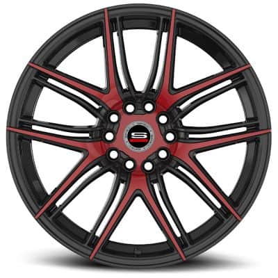 Spec-1 Sp-56 Gloss Black & Red Machined 17x7.5 (+42) 4x100