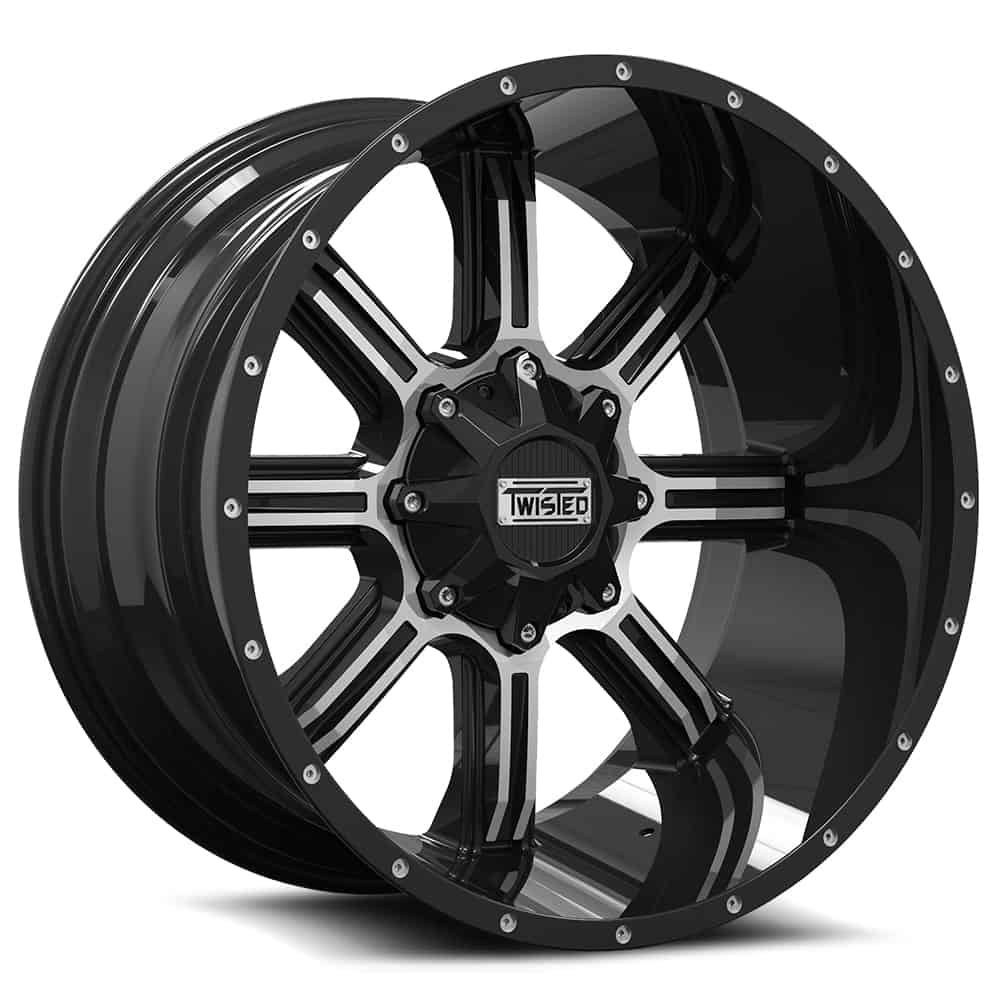 Twisted Wheels T-21 Black and Machined 20x9 (+12) 5x114.3/5x127