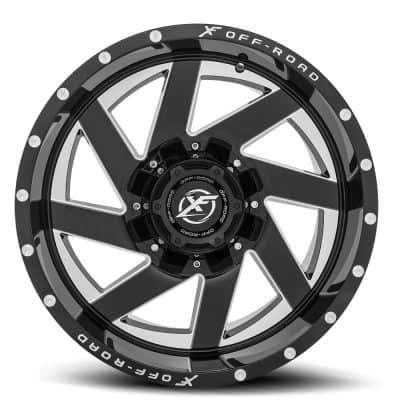 XF Offroad  XF-205  Gloss Black and Milled  22x10  (-24)  6x135/6x139.7