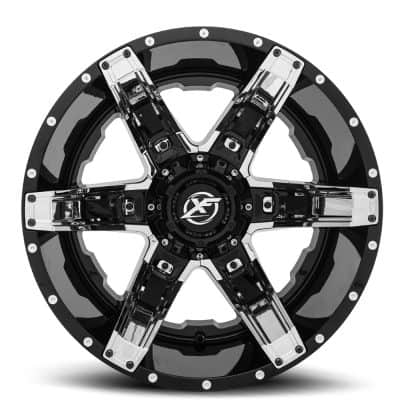 XF Offroad  XF-214  Gloss Black and Milled with Chrome Inserts  20x10  (-24)  6x135/6x139.7