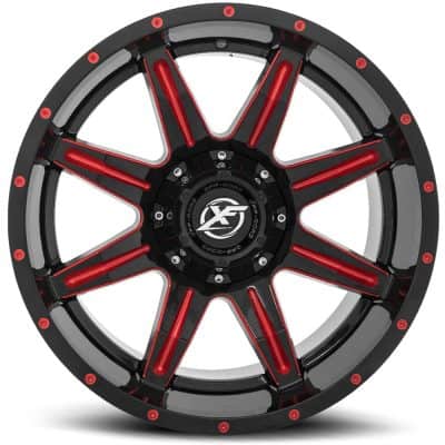 XF Offroad  XF-215  Gloss Black and Red  20x10  (+12)  6x135/6x139.7