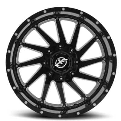 XF Offroad  XF-216  Gloss Black and Milled  20x10  (-24)  8x165.1/8x170