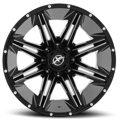XF Offroad  XF-220  Gloss Black and Milled  20x12  (-44)  6x135/6x139.7
