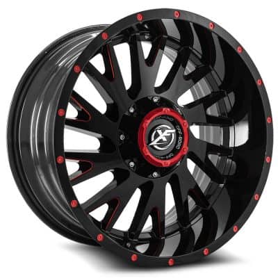 XF Offroad  XF-221  Gloss Black with Red  20x10  (-24)  5x114.3/5x127