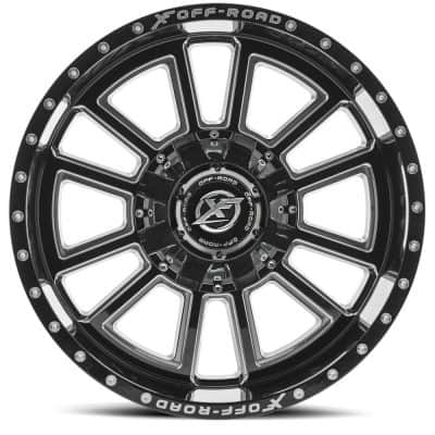 XF Offroad  XF-225  Gloss Black and Milled  17x10  (+12)  6x135/6x139.7