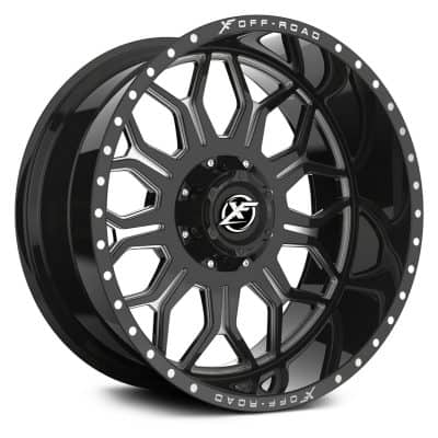 XF Offroad  XF-227  Gloss Black and Milled  20x9  (-12)  5x139.7/5x150