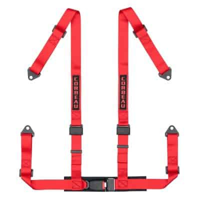Corbeau 3 Inch 4-Point Latch & Link Harness Red - Universal