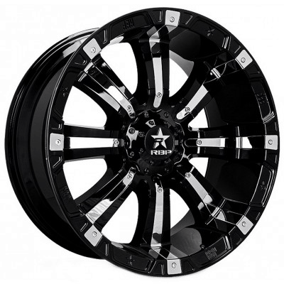 RBP 94R Black with Chrome Accents 17x9 (+10) 5x127/5x139.7