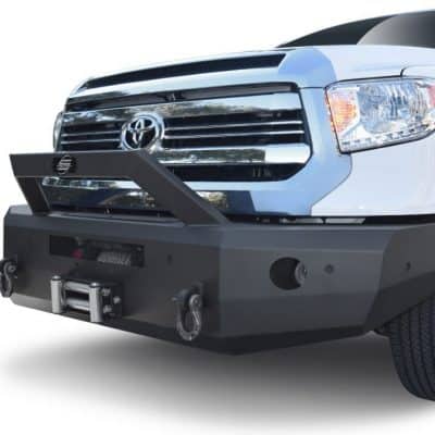 SteelCraft Elevation Series 2018 Toyota Tundra Bull Nose Full Width Black Front Winch HD Bumper with Hoop