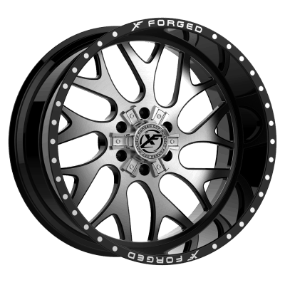 XF Offroad Forged  XFX-301  Gloss Black and Brushed  22x12  (-44)  5x114.3/5x127
