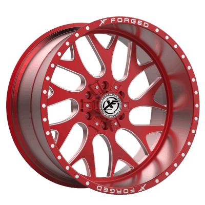 XF Offroad Forged  XFX-301  Red with Milled Windows  24x14  (-76)  5x127/5x139.7