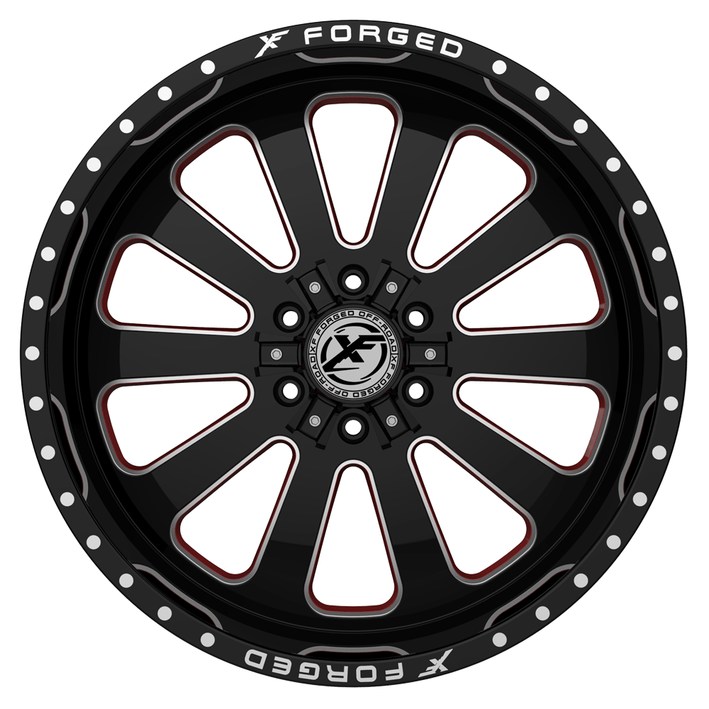 XF Offroad XFX302 Gloss Black and Milled with Red Inner