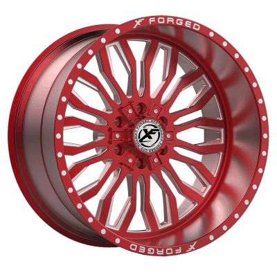 XF Offroad Forged  XFX-305  Red with Milled Windows  22x12  (-44)  5x114.3/5x127