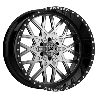 XF Offroad Forged  XFX-307  Gloss Black and Brushed  24x14  (-76)  5x127/5x139.7