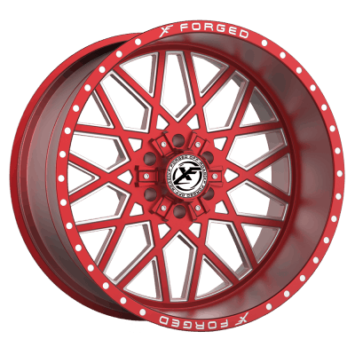 XF Offroad Forged  XFX-307  Red with Milled Windows  24x14  (-76)  5x127/5x139.7