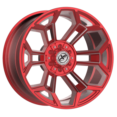 XF Offroad Forged XFX-308 Red with Milled Windows 22x12 (-44) 5x114.3/5x127