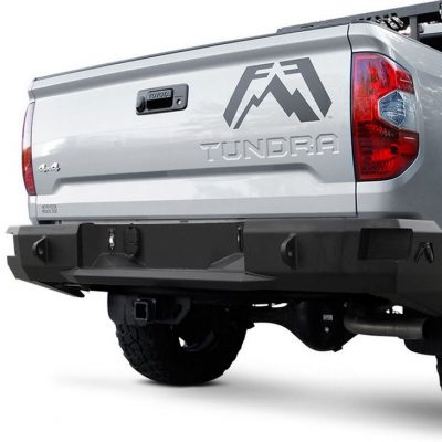 Fab Fours - Premium Full Width Black Powder Coat Rear HD Bumper 2014-2020 Toyota Tundra