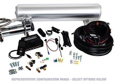 Air Lift Performance 3P (3/8 Air Line 4 Gal 7-Port Raw Aluminum Tank VIAIR 444C Comp)