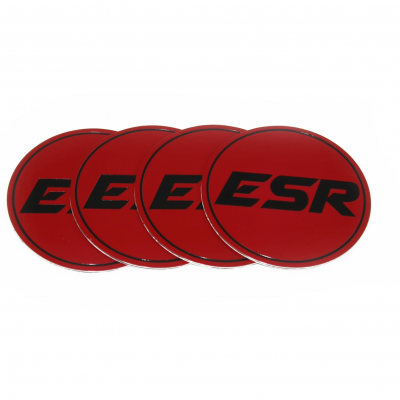 ESR Upgraded center cap sticker (Red w/ Black lettering)