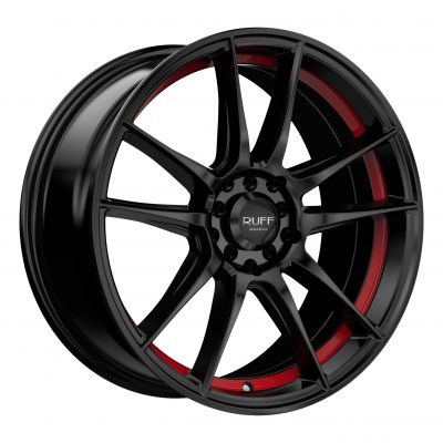 Ruff R364 Satin Black W/ Red Pin 18x8 (+38) 5x114.3/5x120