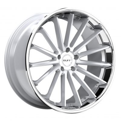 Ruff R03 Gloss Silver W/ Stainless Steel Lip 22x9 (+30) 5x120