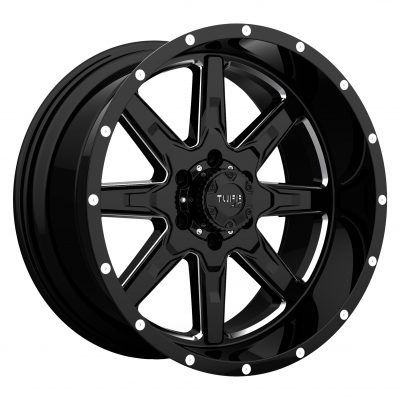 Tuff T15 Gloss Black W/ Milled Spokes 18x10 (-13) 6x139.7