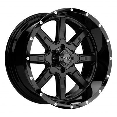 Tuff T15 Satin Black W/ Gloss Black Lip 16x8 (+10) 5x127