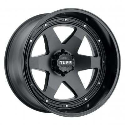 Tuff T1a Matte Black W/ Gloss Black Lip 20x9 (+15) 6x114.3