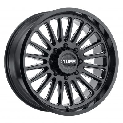 Tuff T5a Gloss Black W/ Milled Spokes 22x10 (+5) 8x180
