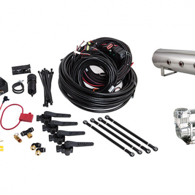 Air Lift Performance 3H (1/4 Air Line 4 Gal 7-Port Polished Aluminum Tank VIAIR 444C Comp)