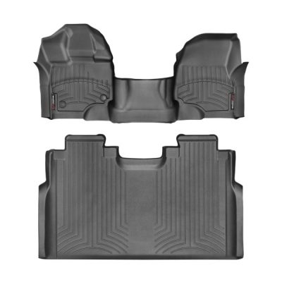 WeatherTech 15+ Ford F-150 SuperCab Front + Rear Floor Liner - Black