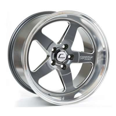Cosmis  XT-005R  Gun Metal with Machined Lip  18x10  (+20)  5x114.3