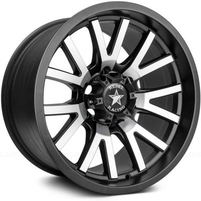 Rebel Racing Offroad  Sierra  Matte Black with Machined Face  15x8  (+0)  6x139.7