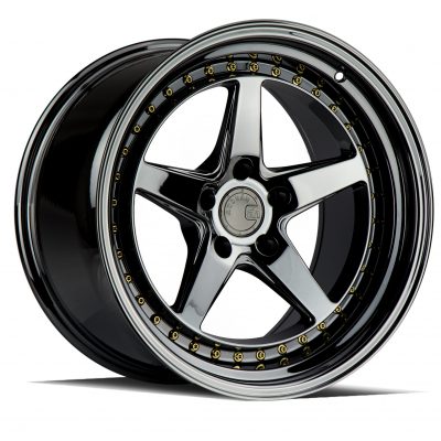 Aodhan DS05 Black Vacuum w/ Gold Rivets 18x10.5 (+22) 5x114.3