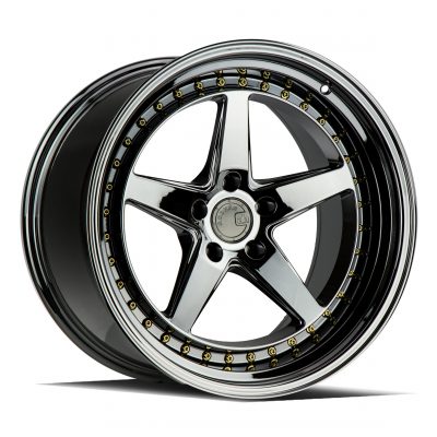 Aodhan DS05 Black Vacuum w/ Gold Rivets 19x11 (+15) 5x114.3