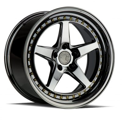 Aodhan DS05 Black Vacuum w/ Gold Rivets 19x9.5 (+15) 5x114.3