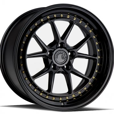 Aodhan DS08 Gloss Black w/ Gold Rivets 18x9.5 (+30) 5x114.3