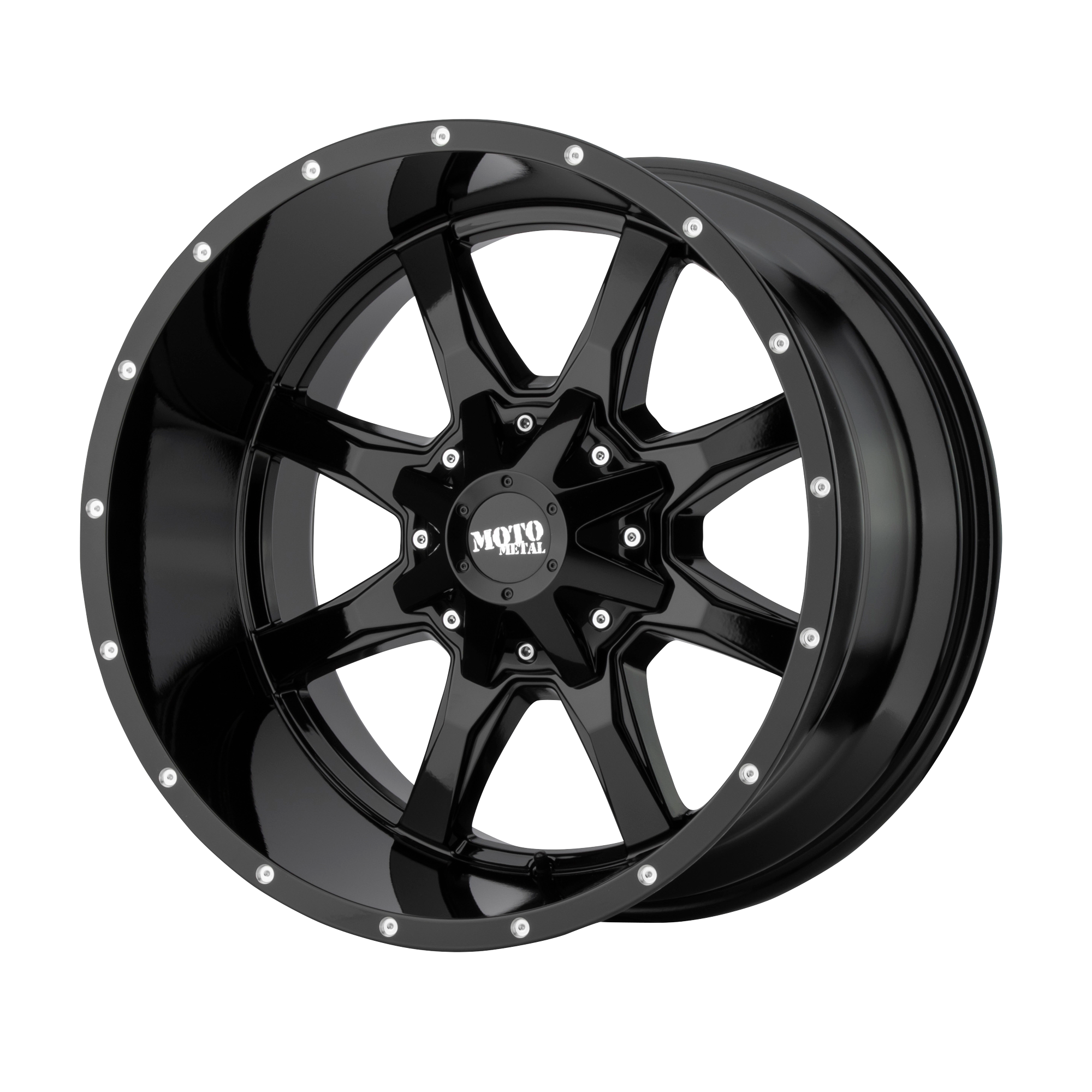 Moto Metal MO970 Gloss Black With Milled Lip 22x12 (-44) 8x180 | Lowest ...