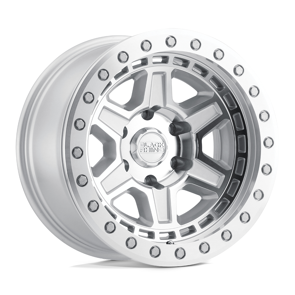 Black Rhino  Reno Beadlock  Silver With Mirror Face & Silver Bolts  17x8.5  (+0)  6x139.70