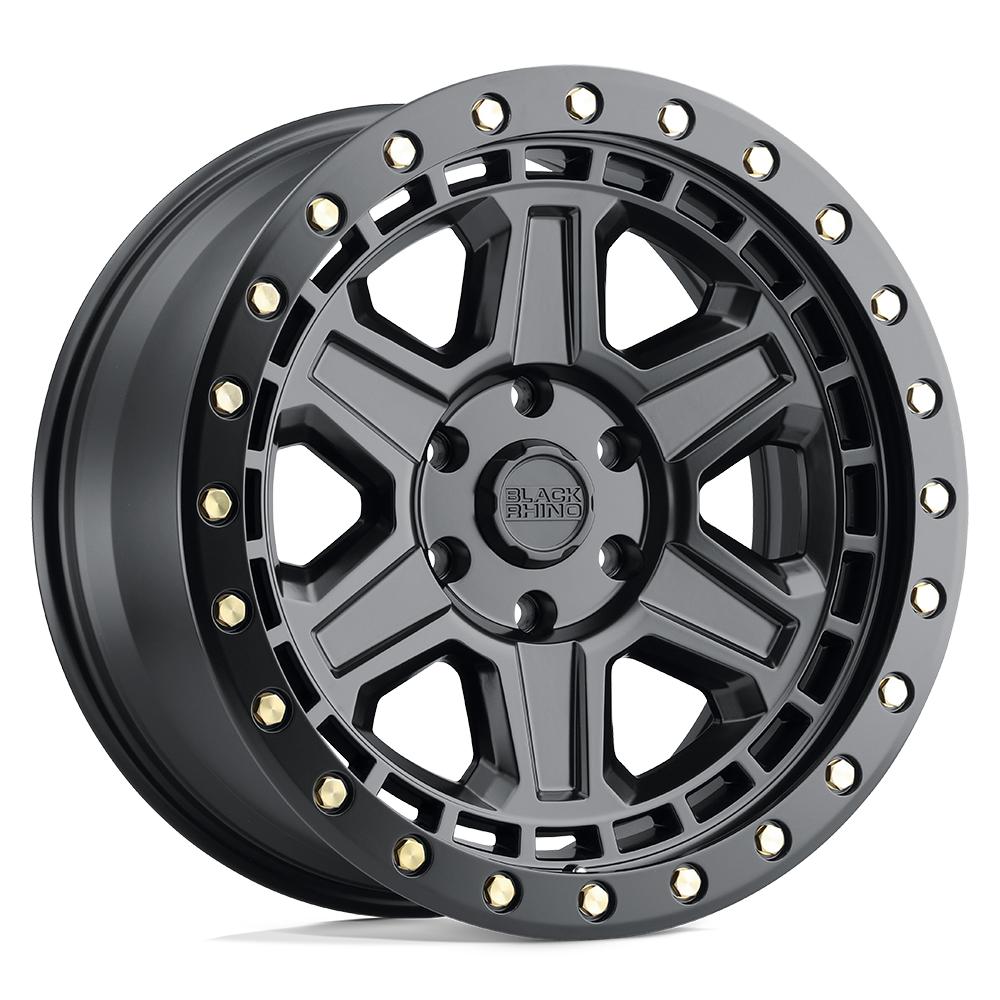 Black Rhino Reno Matte Black With Brass Bolts 18x9.5 (+12) 6x135