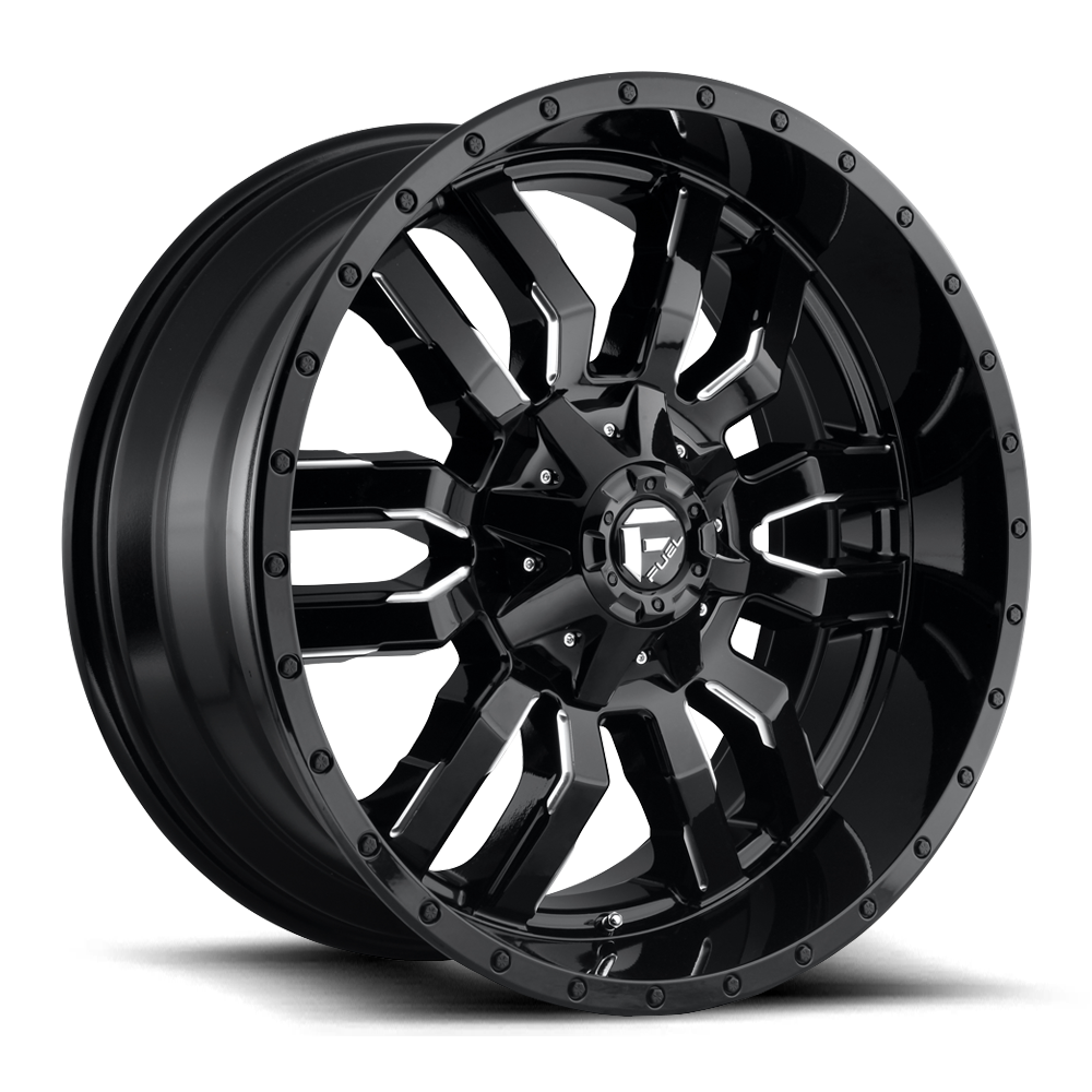 Fuel 1 Piece D595 Sledge Gloss Black Milled 26x14 (-75) 8x180